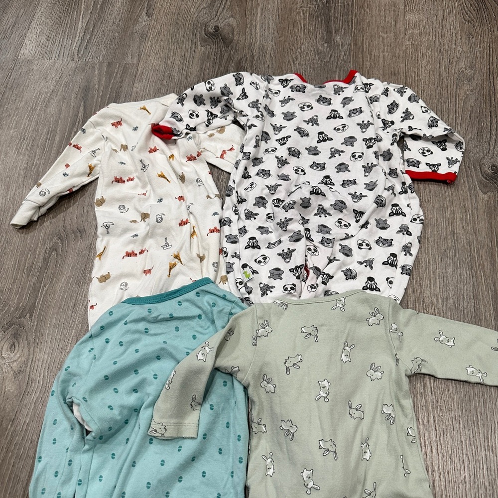 Carter's Cloud Island Duck Duck Goose Baby Footed Sleepers Animal Lot 4pc 6-9M‎ - Picture 3 of 11